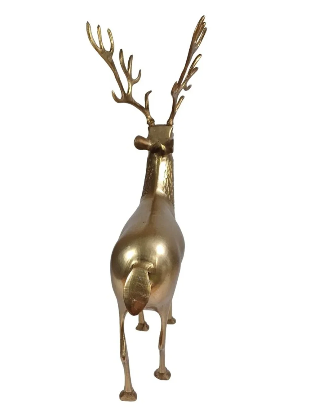 Vintage Mid Century Brass Reindeer Deer Sculpture Figurine Hollywood Regency 15.